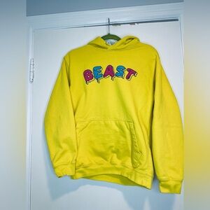 MrBeast SzS Frosted Beast Spellout Donut Bright Yellow Pink Panther Hoodie